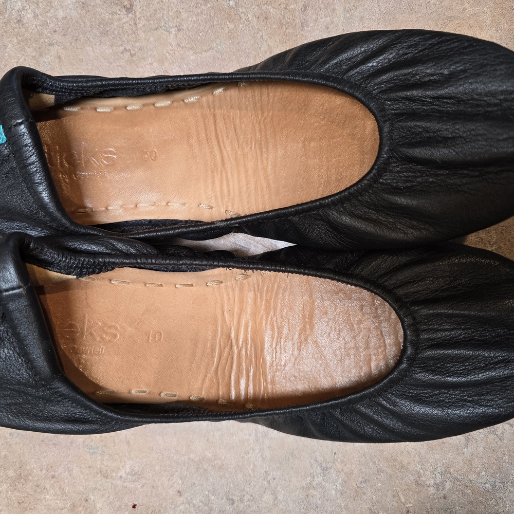 Tieks Black Flats with Matte Leather Finish